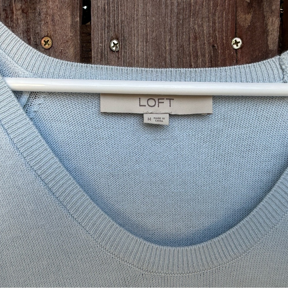 Loft Light Blue Long Sleeve Sweater Size Medium. - Picture 7 of 15